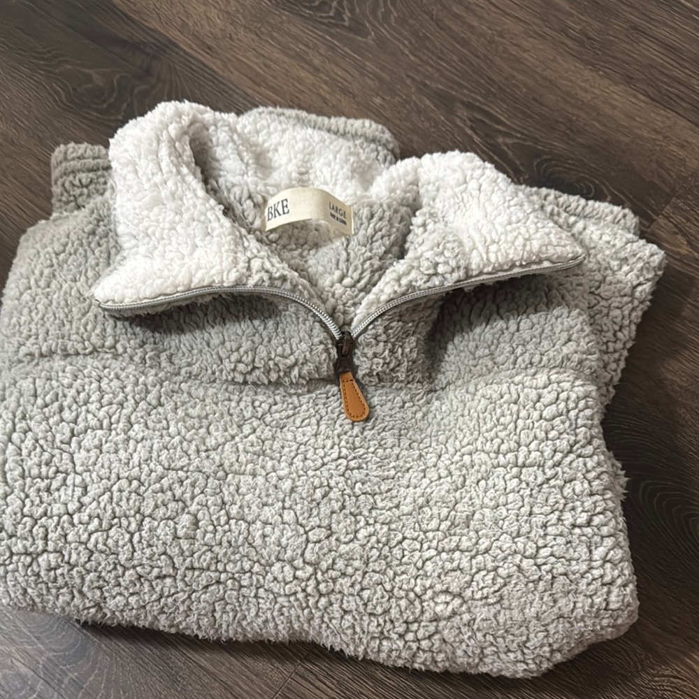 BKE Gray Sherpa Pullover